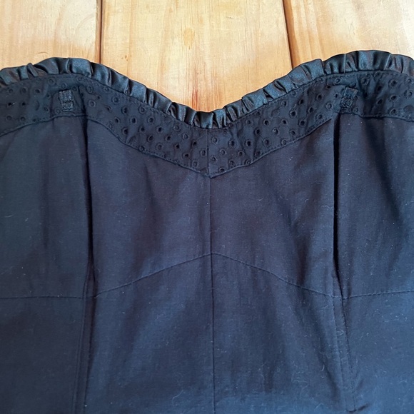 WHBM Black Eyelet Bustier Top - Picture 10 of 12